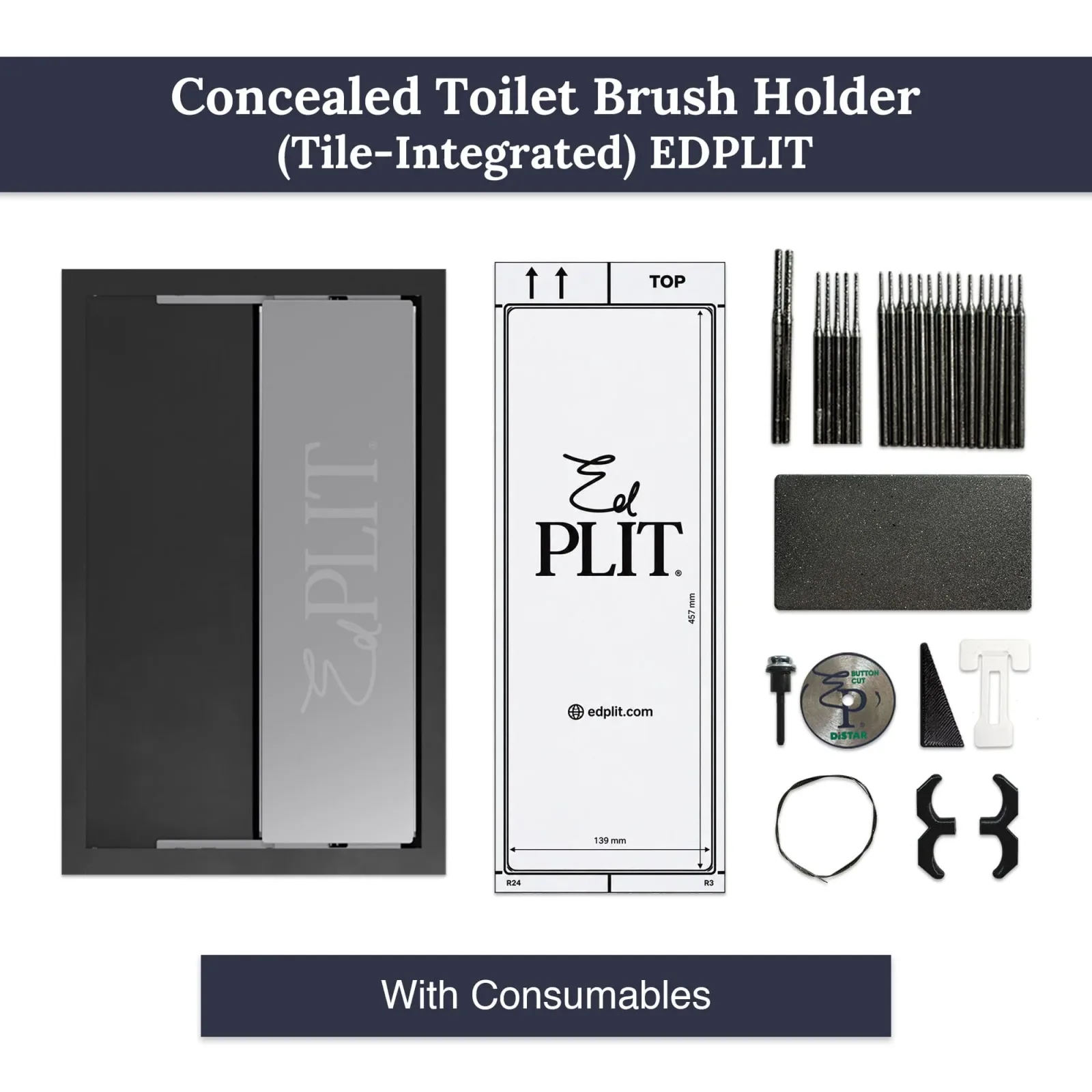 Escobillero oculto EDPLIT - kit con consumibles