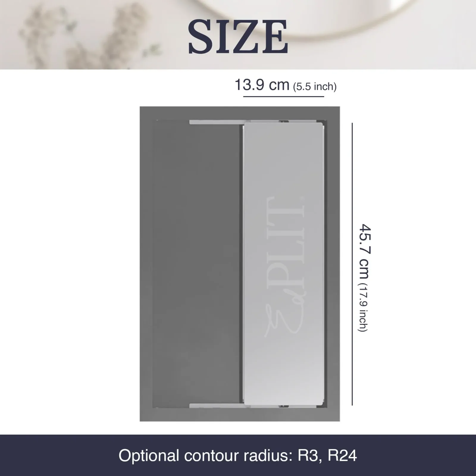 Medidas del escobillero oculto EDPLIT: puerta de 139 &times; 457 mm