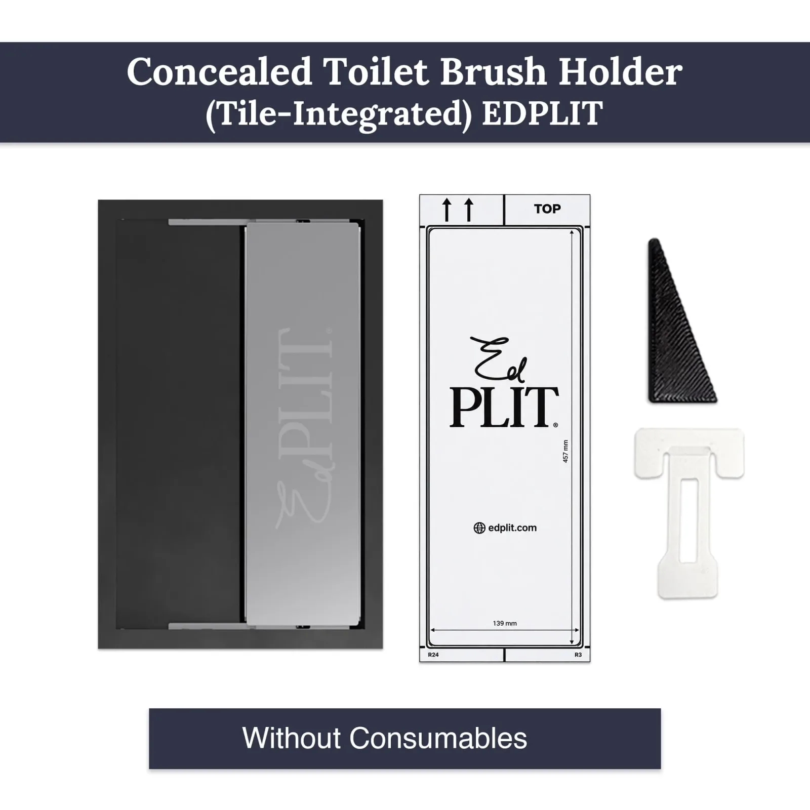 Escobillero oculto EDPLIT - kit sin consumibles: caja, plantilla de corte y niveladores