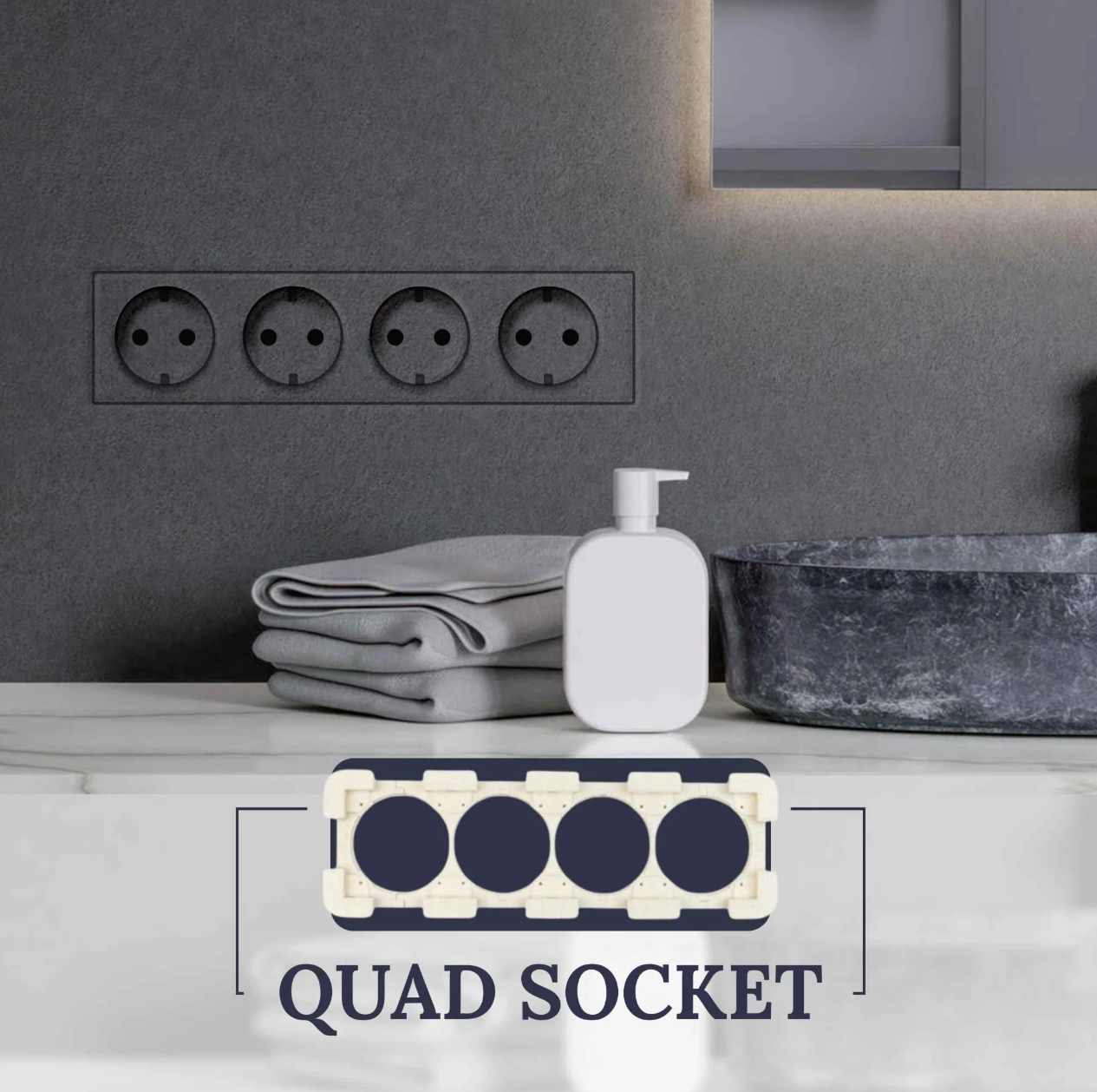 Marco Oculto Cuádruple - Quad Socket EDPLIT