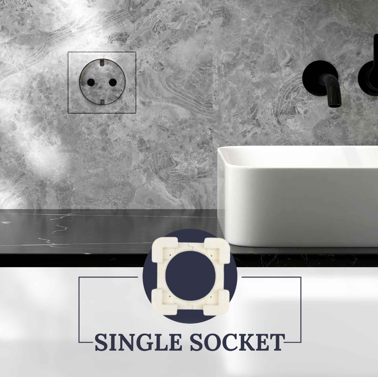 Mecanismo Negro - Enchufe oculto instalado