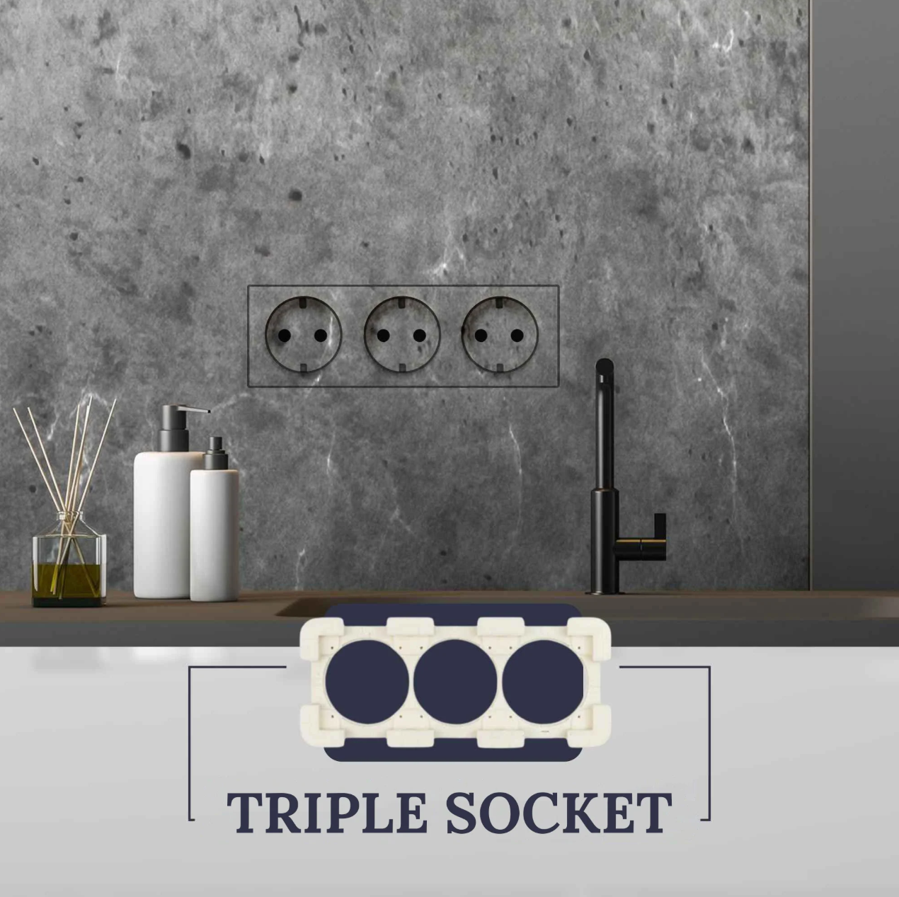 Marco Oculto Triple - Triple Socket EDPLIT